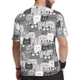 thumbnail image 2 of Wukai Cats Group Print Men's Short-Sleeved Mesh T-Shirt,Quick-Dry Short Sleeve Workout T-Shirt-4X-Large, 2 of 8