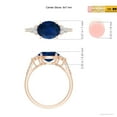 thumbnail image 5 of Angara Natural 2 Ct. Blue Sapphire with Diamond Classic Ring in 14K Rose Gold for Women (Ring Size: 11.5), 5 of 10