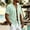 Light Green, variant on Bbyeadc Mens Linen Shirt Button Down Short Sleeve V Neck Summer Beach Hawaiian Vacation Shirt,White(XXL)