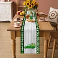 thumbnail image 2 of St. Patrick's Day Table Runner - 90 Inch Long Spring Lucky Grass Truck Gray Wood Plaid Cotton and Linen Blended Dress Scarves Farmhouse Table Runner for Kitchen Dining, Coffee Table, 13" x 90", 2 of 8