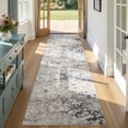 thumbnail image 3 of Toyoso 2x8 Washable Runner Rug Abstract Modern Blue Beige Low Pile Machine Washable Area Rug Non Slip For Kitchen Hallway Entryway Laundry Room Mudroom Home Decor, 3 of 9