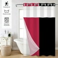 thumbnail image 4 of MIZHONA Black Shower Curtain with Snap in Liner,Black and Red Fabric Bathroom Curtain,71"× 74", 4 of 6