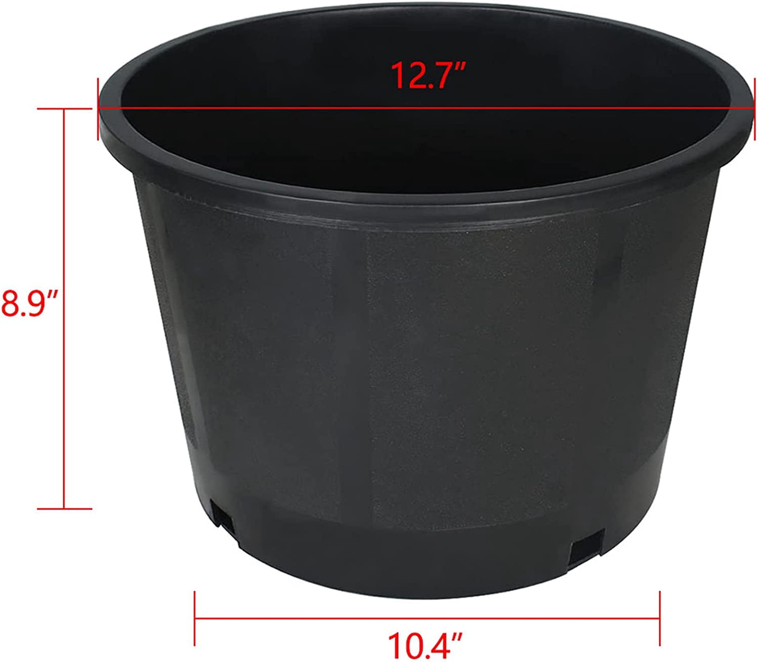10-Pack 5 Gallon Squat Premium Black Nursery Pot Plant Container Garden Planter Pots (5 Gallon Squat )