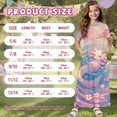 thumbnail image 7 of Uourmeti Pink Axolotl Floral Print Dress for Girls Short Sleeve Loose Casual Holiday Dresses Elegant Maxi Floor Length A-Line Dress, Size 9-10 Years, 7 of 7