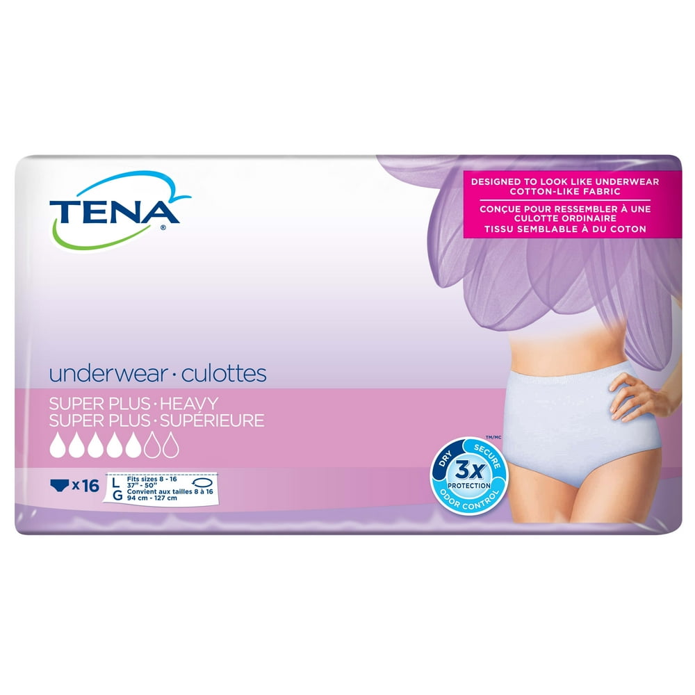 Tena Incontinence Underwear For Women Super Plus Absorbency Large 16 Count 1168