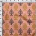 thumbnail image 3 of oneOone Polyester Lycra Peach Fabric Floral & Flying Swan Block Sewing Craft Projects Fabric Prints By Yard 56 Inch Wide, 3 of 4