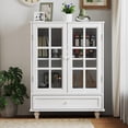 thumbnail image 3 of TrumanPick Sideboard Buffet Cabinet with Glass Doors & Drawer - 36" Kitchen Pantry Storage Cabinet for Dining Room, Living Room Coffee Bar,White, 3 of 12