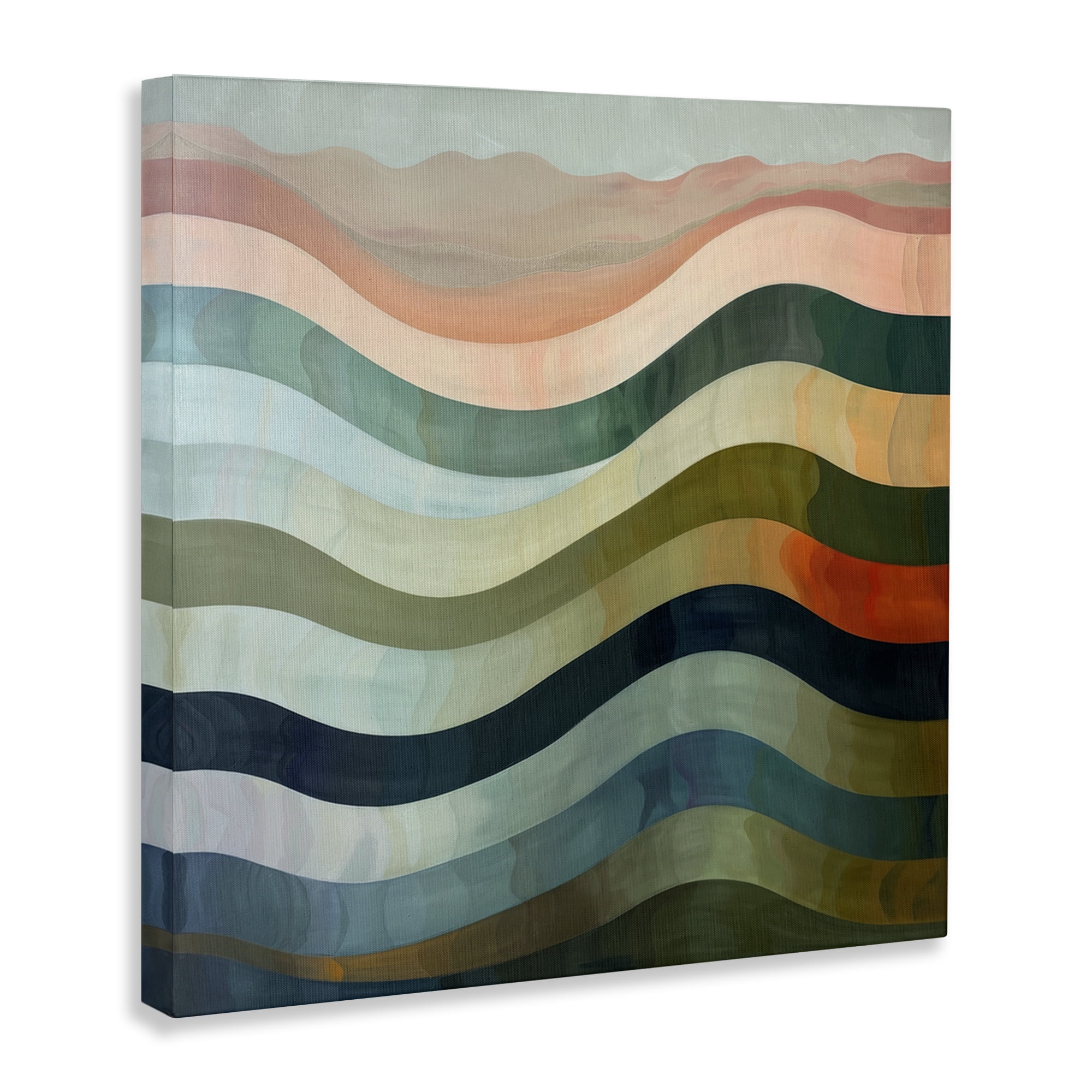 Stupell Industries Fluid Dynamic Stripes Abstract Painting Gallery Wrapped Canvas Art Print Wall Art, 30 x 30