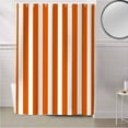 thumbnail image 5 of Fabric Shower Curtain, Orange and White Striped Geometric Bathroom Curtain with 12 Hooks Waterproof No Bad Odor Machine Washable Bath Curtains for Bathroom, Spa Room, 60"x72", 5 of 6