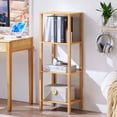 thumbnail image 3 of LELELINKY 4-Tier Tall Wooden Bookshelf with Storage, Industrial Modern Bookcase for Small Spaces, Living Room, Wood, 3 of 7