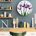thumbnail image 7 of Wall Clock 12 Inch Purple Tulip Floral Round Silent Decorative Wall Clocks Battery Operated for Living Room Bedroom Kitchen Classroom Decor, Vintage Watercolor Flowers,Large, 7 of 7