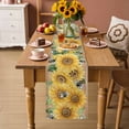 thumbnail image 2 of Sunflower Table Runner 72 Inches, Green Botanical Yellow Floral Vintage Bed Runner Dresser Scarves Tabletop for Indoor Outdoor Parties/Ceremony/Banquet, 14" x 72", 2 of 9
