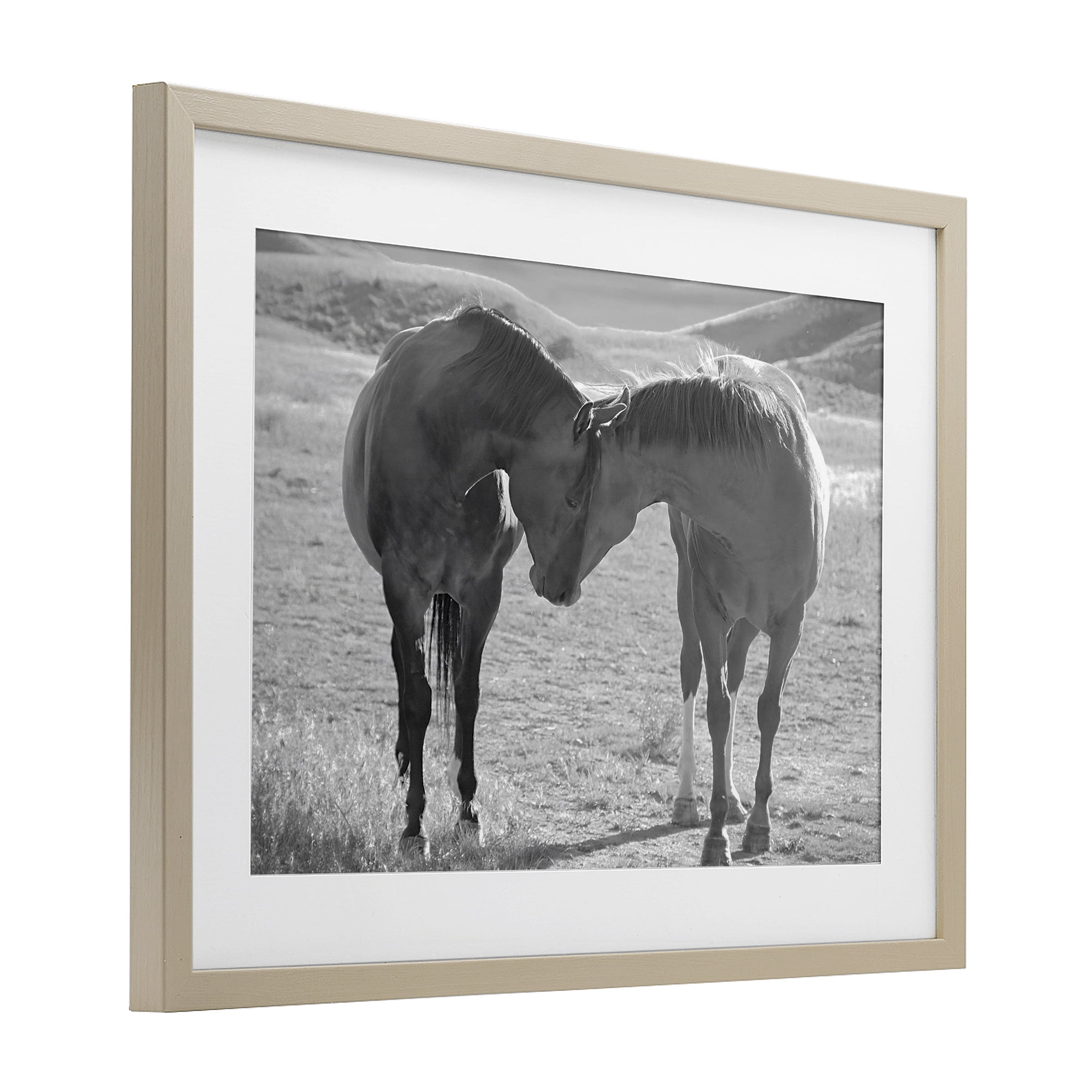 Stupell Industries Sweet Nothings Bond Between Horses Birch Framed Print Under Glass, design by Steve Toole