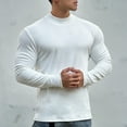 thumbnail image 5 of Men's Quick Dry Long Sleeve Shirts Slim Semi High Neck Base Sports Shirt Moisture Wicking T-Shirt for Casual Workout, 5 of 5
