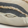 thumbnail image 2 of Birch Harbor Atlantis Denim Blue and Taupe Lumbar Pillow with Jute Braiding and Fringe, 2 of 7