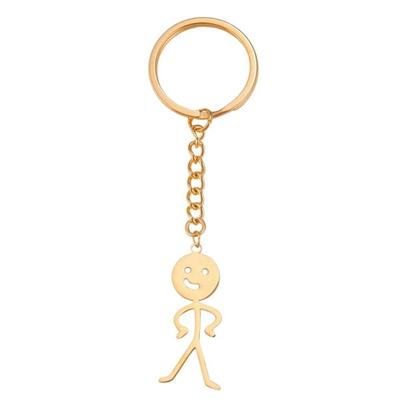 LACKUST Stainless Steel Middle Finger Earring Pendant Keychain,Clearance Keychains Rings for Keys for Men Women for Car,Funny Doodle Design,Gold