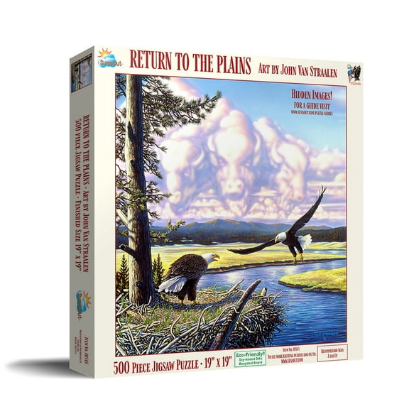 SUNSOUT INC - Return to the Plains - 500 pc Jigsaw Puzzle by Artist: John Van Straalen - Finished Size 19" x 19" - MPN# 20545