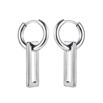 Vogem Geometric Earrings For Women Stainless Steel Dainty Silver Earrings Pendant Earrings Jewelry