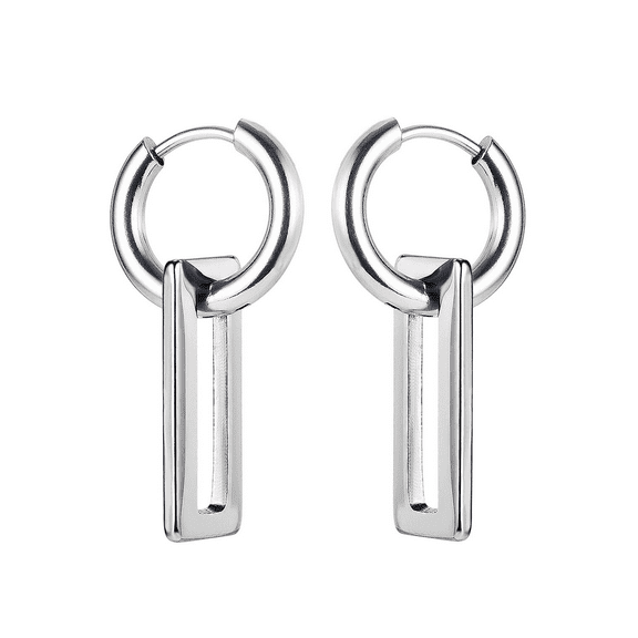 Vogem Geometric Earrings For Women Stainless Steel Dainty Silver Earrings Pendant Earrings Jewelry