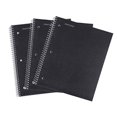 thumbnail image 2 of Mintra Office Durable Spiral Notebooks 1 Subject (Black College Ruled 3 Pack) 100 Sheets Poly Pocket Moisture Resistant Cover Strong Chipboard Back For School Office Business, 2 of 4