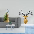 thumbnail image 2 of 2 Pieces Deer Head Wall Sculpture Peacock Statue Resin Decorative Figurine for Living Room Office Desk Entryway Decor, 2 of 8