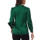 thumbnail image 3 of CAMISA DE BOTONES CHIC INSPIRADA EN EL TRABAJO CASUAL PARA MUJERES, BLUSA DE MANGA LARGA DE SATÉN, TAMAÑO S, VERDE, 3 of 6