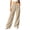 Khaki, variant on Corduroy Wide Leg Pants Women High Waist Drawstring Loose Casual Soft Daily Long Trousers with Side Pockets Brown S