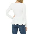 thumbnail image 5 of SSOULM Women's Long Sleeve Stetchy Knit Ruffle Hem Peplum Blouse Top with Plus Size, 5 of 5