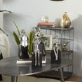 thumbnail image 4 of 5"W, 14"H Silver Porcelain Musician Sculpture with Black Base, by DecMode (4 Count), 4 of 9