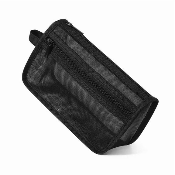 ROLKFUK Large Capacity Clear Mesh Pencil Pouch, Transparent Pencil Case for Stu-dents, Portable Organizer