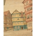 thumbnail image 2 of Johann Peter Foerster 12x14 Black Ornate Wood Framed Double Matted Museum Art Print Titled: Kassel, Fulgasse (1935), 2 of 5