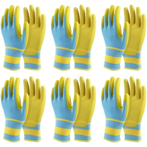 Vaupan 6 Pairs Gardening Gloves, Floral Gardening Gloves, Lightweight and Durable, Protection Safety Work Gardening Cleaning Gloves, Breathable Elastic Cuffs Suitable for Yard, Fishing, Weeding
