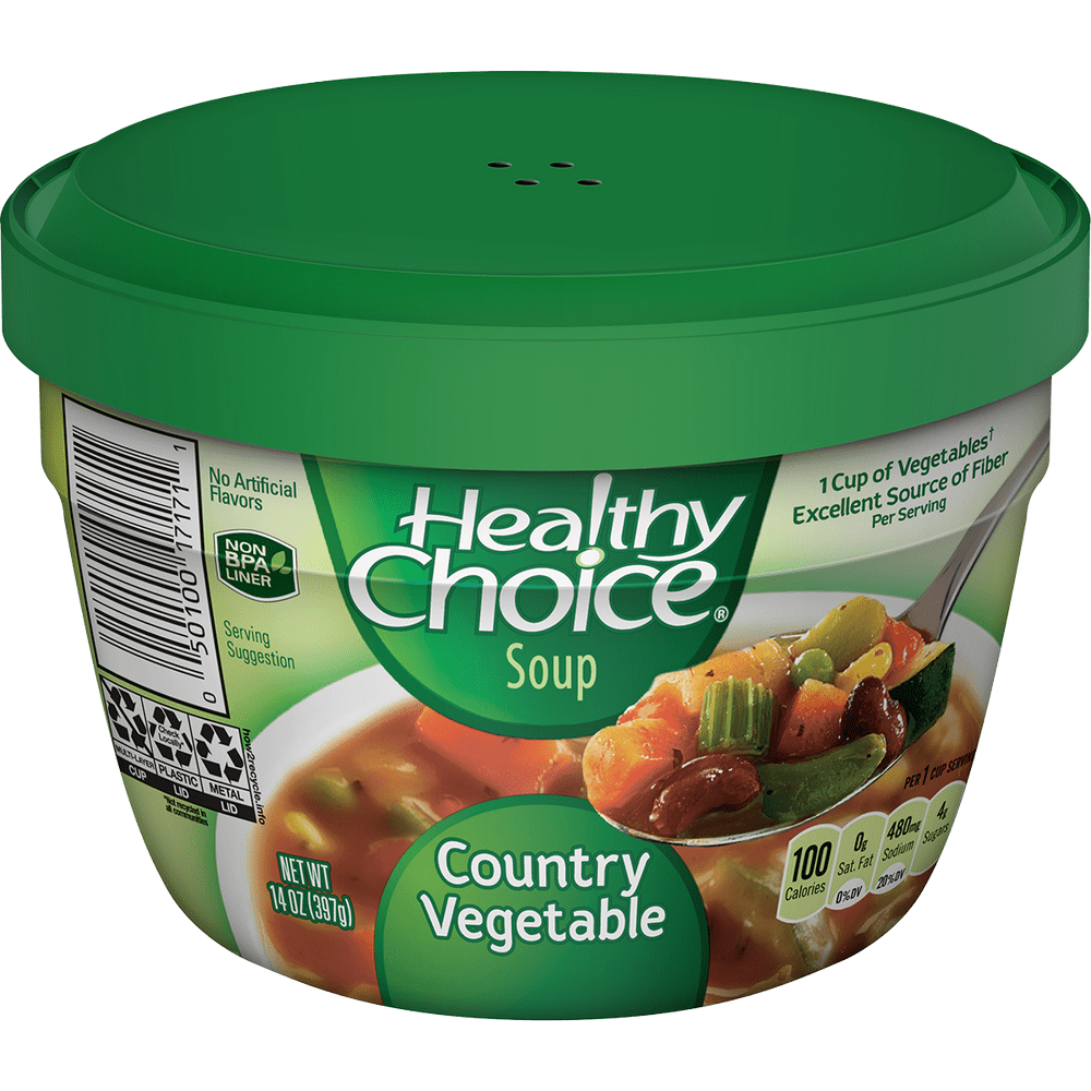 Healthy Choice Country Vegetable Soup, 14 Ounce Microwaveable Bowl