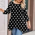 thumbnail image 4 of TQWQT Womens Plus Size Fall Tops Fashion Plus Size 5x Dressy Shirts Crewneck Plus Size Long Sleeve Tops Color Block Casual Tee Shirts Loose Fit Clothes for Women Black 4XL, 4 of 5
