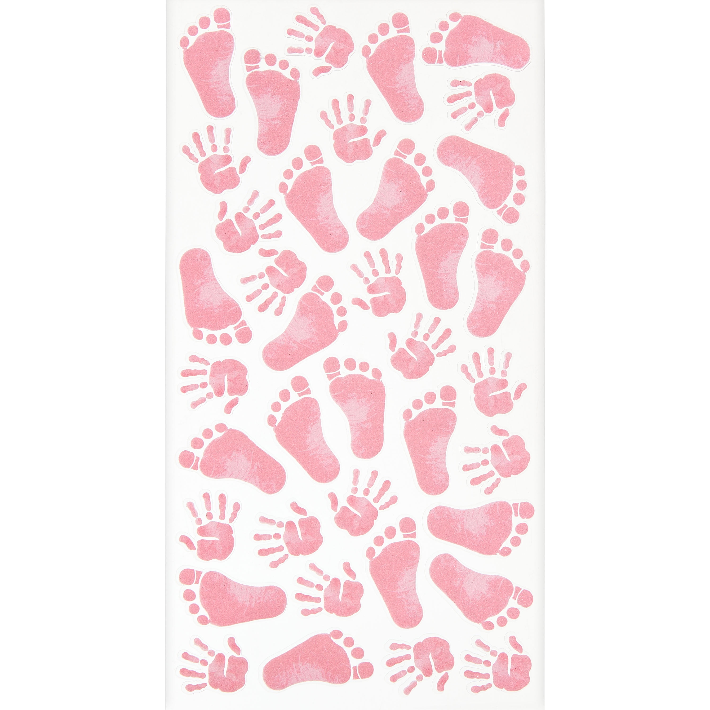 Hello Hobby Pink Baby Girl Hand & Footprint Designer Stickers, 38 Count