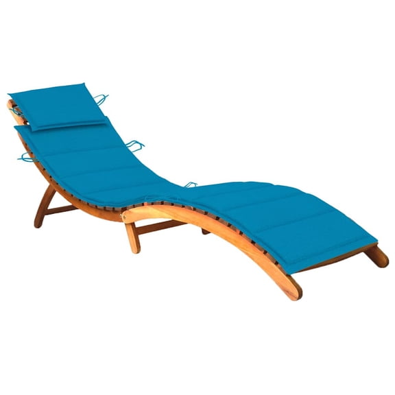 vidaXL Patio Sun Lounger with Cushion Solid Acacia Wood