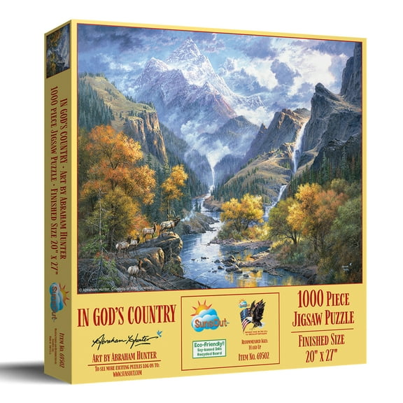 SUNSOUT INC - In Gods Country - 1000 pc Jigsaw Puzzle by Artist: Abraham Hunter - Finished Size 20" x 27" - MPN# 69502