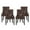 Dark Brown, variant on Noble House Will Faux Leather Tufted Dining Chairs, Set of 4, Cognac Brown and Matte Black