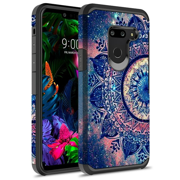 LG G8 ThinQ Case, Kaesar Slim Hybrid Dual Layer Shockproof Hard Cover Graphic Fashion Cute Colorful Silicone Skin Cover Armor Case for LG G8 ThinQ (Mandala)