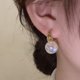 thumbnail image 1 of Pendientes de perlas para mujer, pendientes colgantes de oro blanco y plata, pendientes de perlas con circonita cúbica, grandes, 14 mm Rojo Verde, 1 of 5