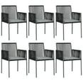 thumbnail image 4 of vidaXL Patio Dining Set Table and Chair with Cushions Poly Rattan and Steel, 4 of 8