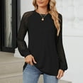 thumbnail image 2 of Womens Tops 2026 Plus Size Fashion Shirts Spring Summer Long Sleeve Round-Neck Fashion T-Shirt Solid Color Casual For Women, 2 of 5