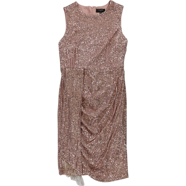 Tahari Robe Moulante à Sequins pour Femmes, Rose, 14