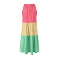 thumbnail image 4 of Cute Dresses for Tweens Girls Dress Colorblock Tiered Lightweight Soft Cotton Spring Summer Twirl Dress for Toddler Little Girls 2-8Y, 4 of 5