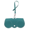 thumbnail image 1 of Soft Leather Sunglass Bag Holder Eyeglasses Case Portable Glasses With Button Clip Wrist Strap, 1 of 9