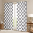 thumbnail image 2 of Homewish Minimalist Buffalo Black Out Curtains For Adults Female Men,Geometric Plaid Grid Curtains Pack of 2 (42x63 Each),Abstract Mid Century Bedroom Curtains,Breathable Home Decor, 2 of 6