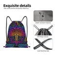thumbnail image 4 of Xecao Indian Mandalas Dragonfly Pattern Sports Drawstring Backpack - String Swim Gym Bag with Wet Proof Pocket for Women&Men-Small, 4 of 6