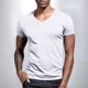 thumbnail image 4 of Blusas y camisas de manga corta con cuello en V para hombre, blusas casuales de verano a la moda de color liso con cuello en V y manga corta para hombre., 4 of 8