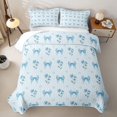 thumbnail image 2 of Erosebridal Light Blue Bow Flower Star Bed Spread Queen, Cute Floral Print Queen Coverlet Set for Girls, 3 Pieces, 2 of 7