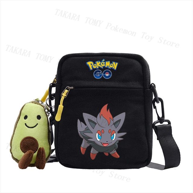 Bolso cuadrado pequeño con estampado de figuras de Pikachu para hombre y mujer, bolsa de viaje de hombro Diagonal de Pokémon, regalos de Navidad, novedad Fivean unisex